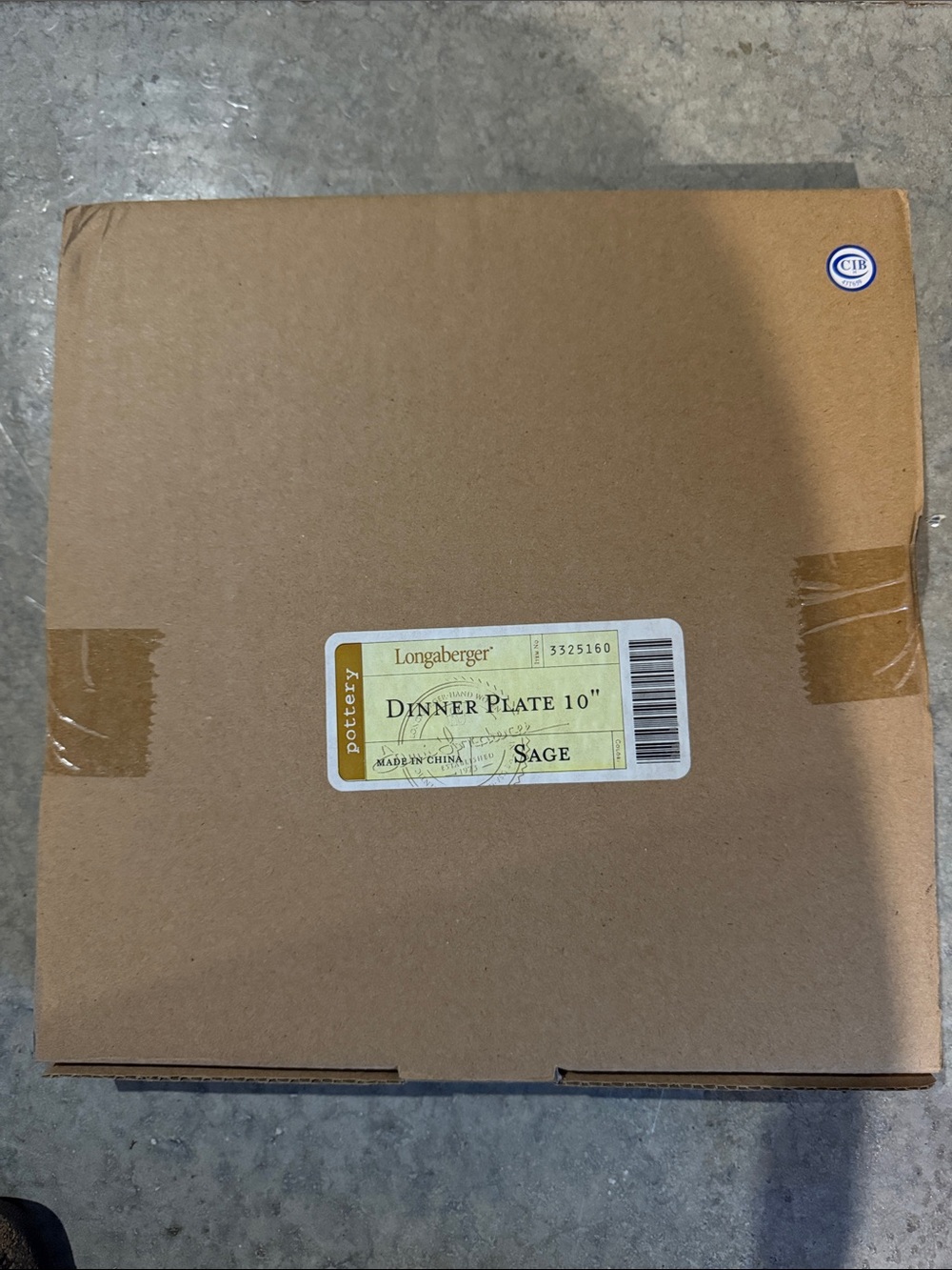 Longaberger Sage Dinner Plate Boxed